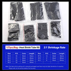 2:1 Heat Shrink Tube Kit Thermoresistant Shrinkage Tubing Wire Wrapping Electrical Connection Cable Insulation Sleeved Protecter