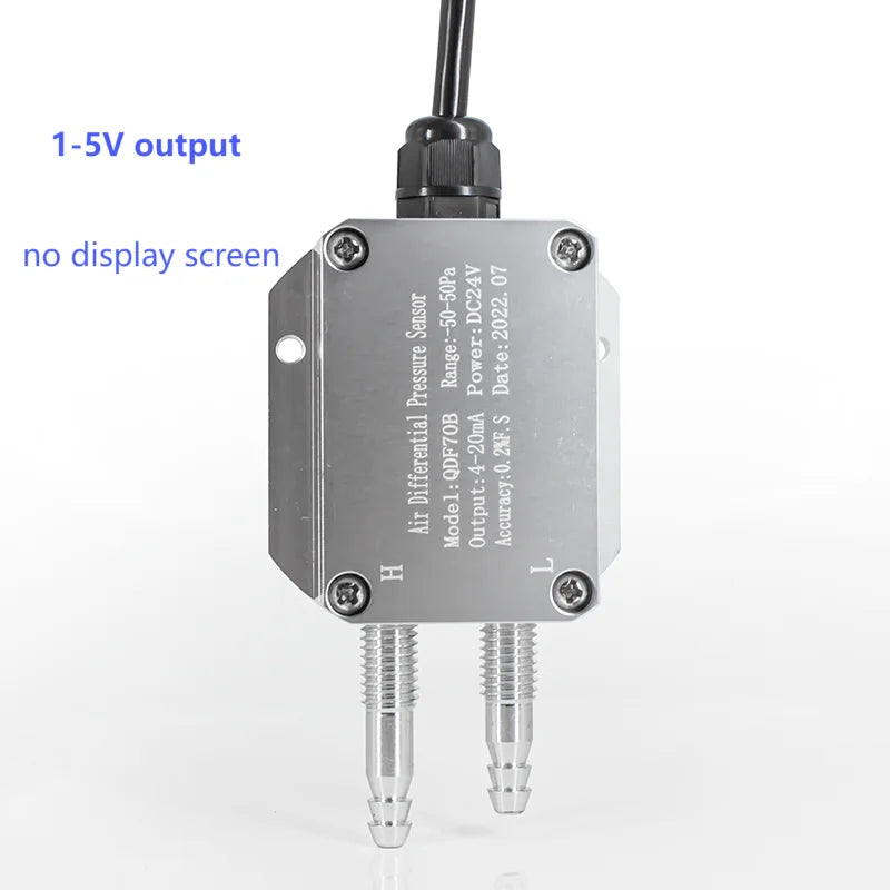 0-3Kpa to RS485 Micro Differential Pressure Transducer 0-50Kpa to 4-20mA 0-10V RS485 Wind Air Pressure Transmitter Sensor
