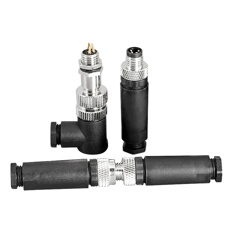 M8 Sensor Connector Waterproof Male&female Plug Straight Angle Screw Threaded Coupling 3pin 4pin 5pin 8pin