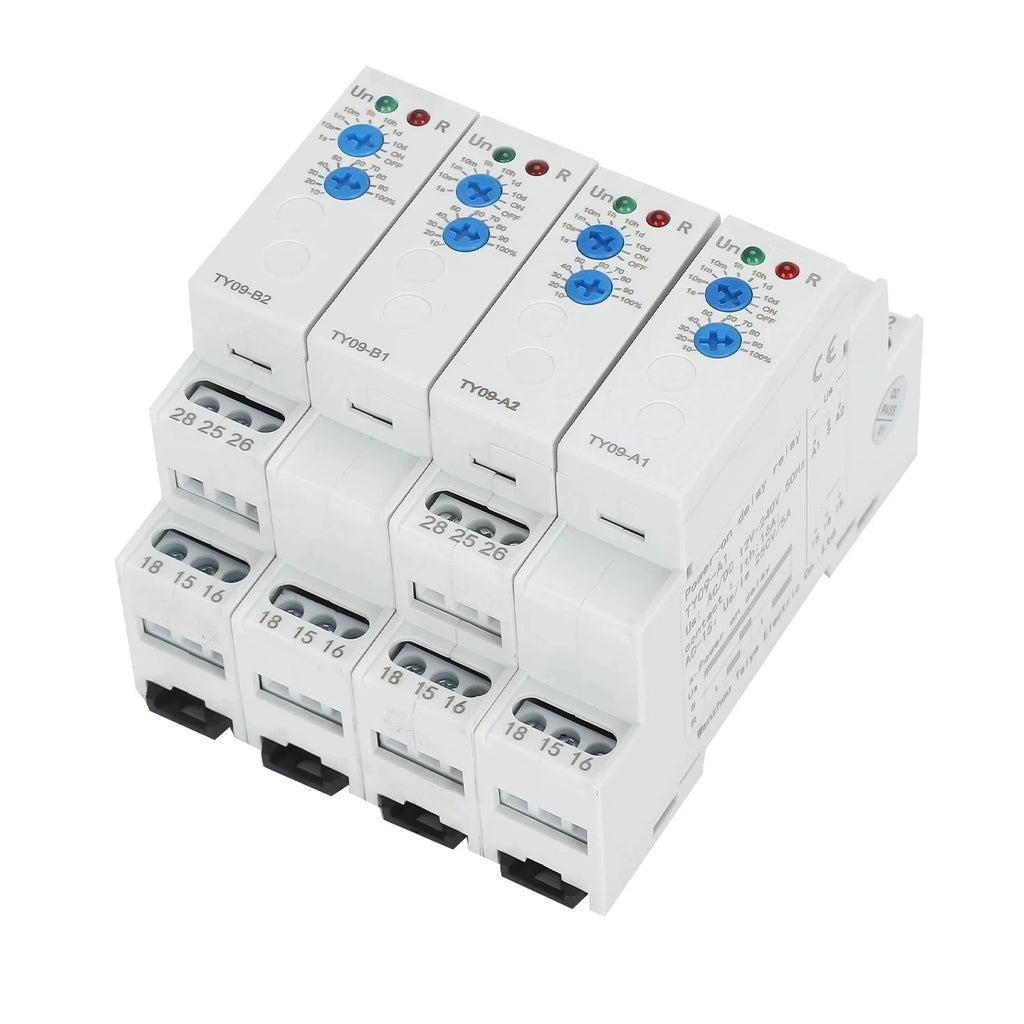 Din Rail Time Relay A Power-On Delay B Delay Disconnection AC/DC 12V-240V 16A 0.1S~10 Days Power-on delay automatic switch
