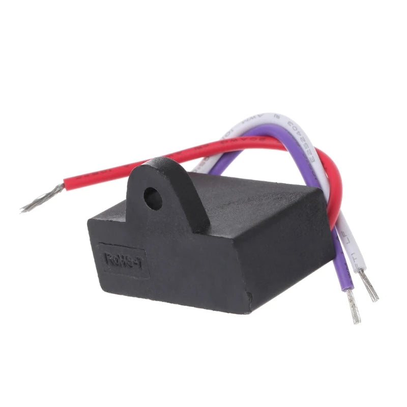 Black CBB61 1.5uF+2.5uF 3 Wires 250V 50/60Hz Capacitor For Ceiling Fan