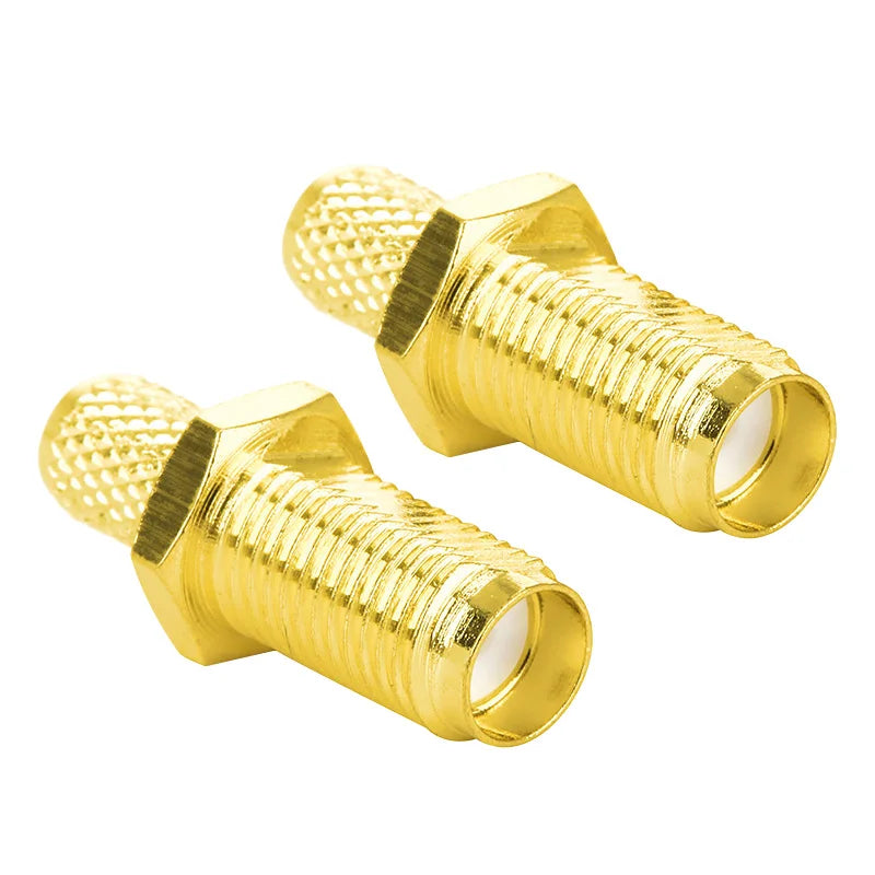 SMA Female RP-SMA Male Bulkhead Crimp Connector Gold-plated 50Ohms for RG58 RG142 SYV50-3 Cable