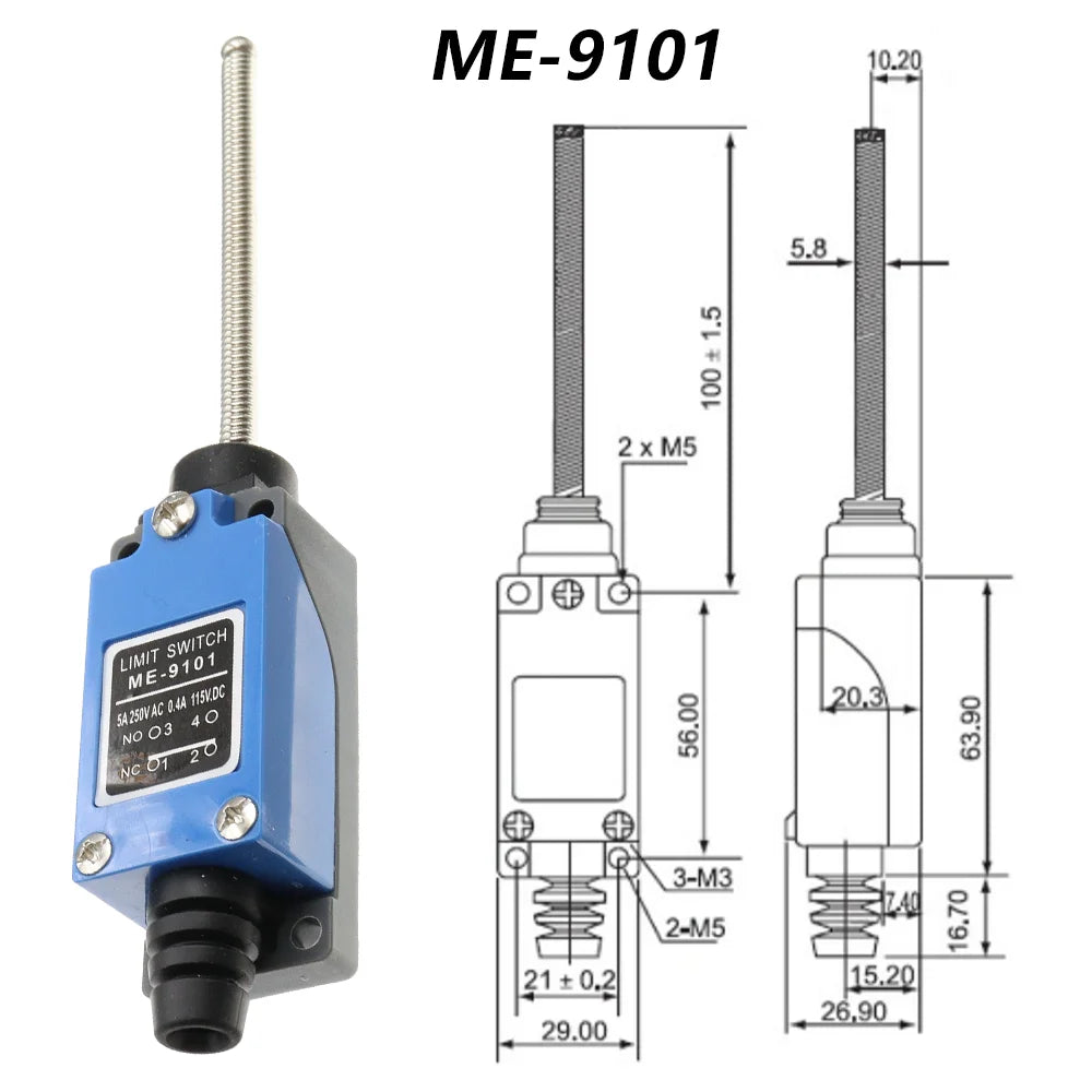 Waterproof CNC Momentary Limit Switch ME 8108 8111 8122 9101 5A/220V Rotary Roller Lever Sealed Industrial Machine Limit Switch