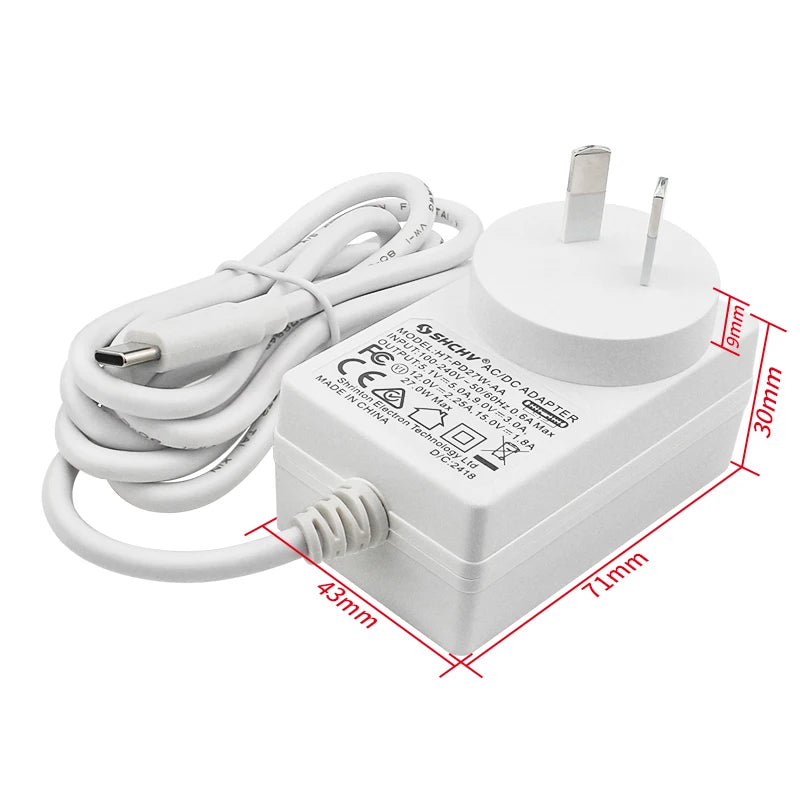 Raspberry Pi 5 PD 27W Power Supply 5.1V 5A AU Plug for Australia New Zealand Power Adapter for RPI 5 / Orange Pi 5 Pro