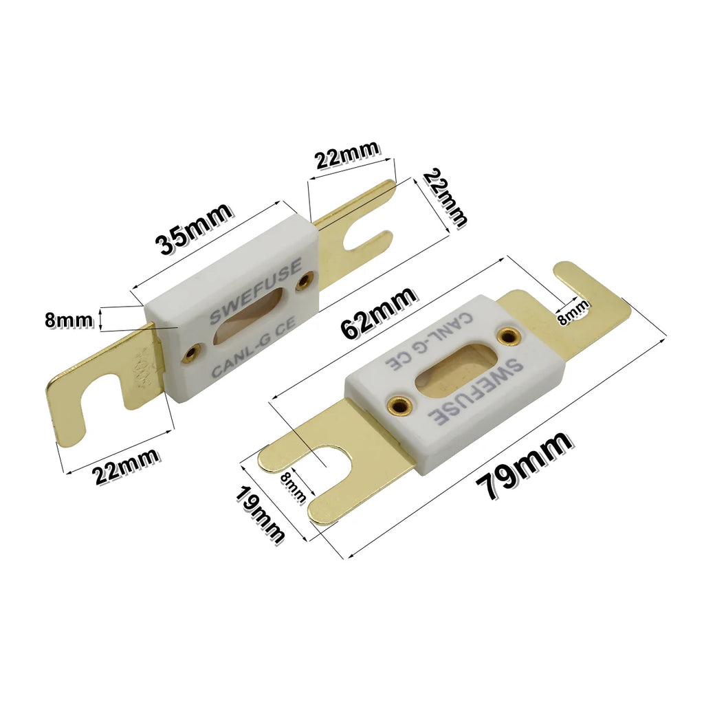 (1-5PCS) Ceramics ANL Bolt-down Fuse 30A 50A 60A 80A 100A 125A 150A 200A 300A 500A 600A For High-Current DC Circuit Protection