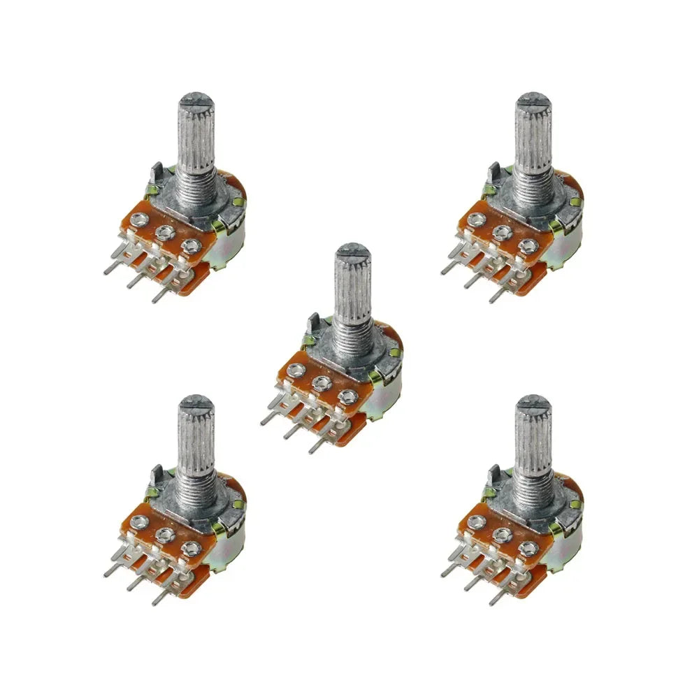 New 5pcs WH148 20MM 6Pin Dual Potentiometer B1K B2K B5K B10K B20K B50K B100K B250K B1M Ohm Variable Rotary Carbon Film Resistor