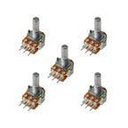 New 5pcs WH148 20MM 6Pin Dual Potentiometer B1K B2K B5K B10K B20K B50K B100K B250K B1M Ohm Variable Rotary Carbon Film Resistor