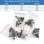 Transistor Assortment Kit TO92 PNP/NPN A1015 BC327 BC337 C1815 S8850 2N2222 2N2907 2N3904 2N3906 for Electronics DIY Repair