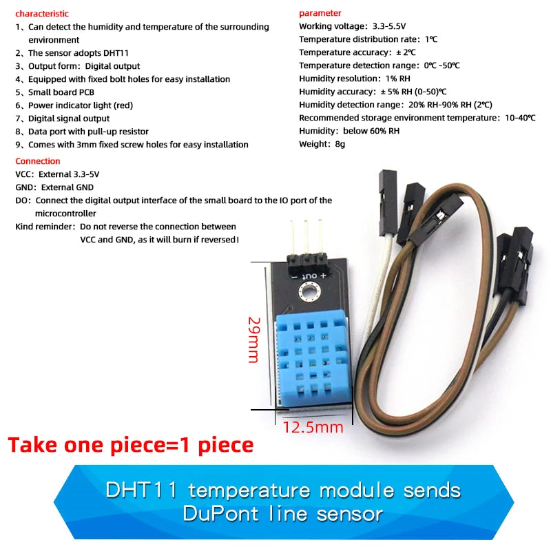 1PCS DHT11 DHT22 AM2320 Digital Temperature Humidity Sensor Module Board with DuPont Line For Arduino High Precision