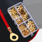 150Pcs M3/M4/M5/M6/M8/M10 Ring-Terminal Wire Quick Connector Terminal Brass Crimp Terminal Assorted Kit