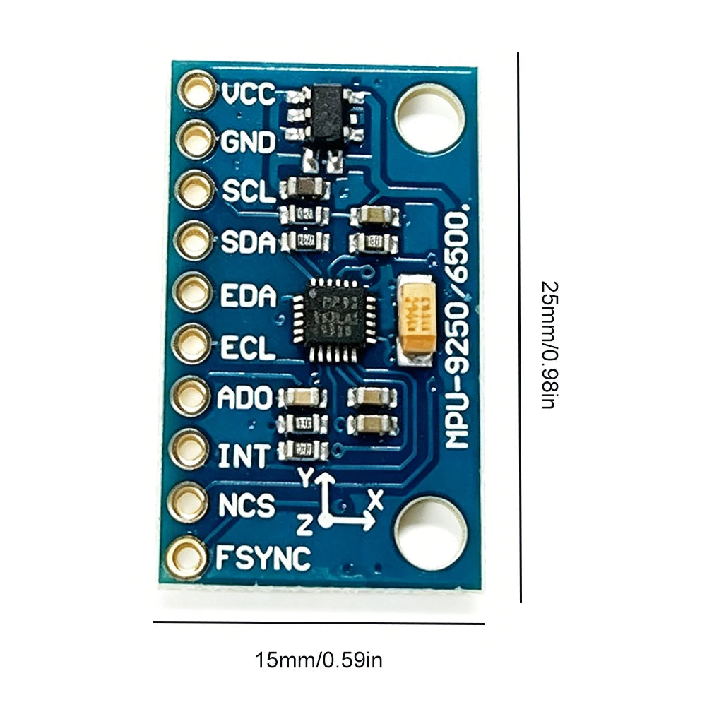 GY-9250 MPU9250 9-axis/9-axis Attitude Sensor Board Module IIC/SPI Gyro+Accelerator+Magnetometer Sensing Device 3-5V Power
