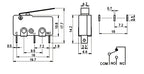 40PCS/Box Mini Micro Limit Switch - NO NC SPDT 2P/3P Terminals 5A 125V/250V Roller Arc Lever Snap Action Switch