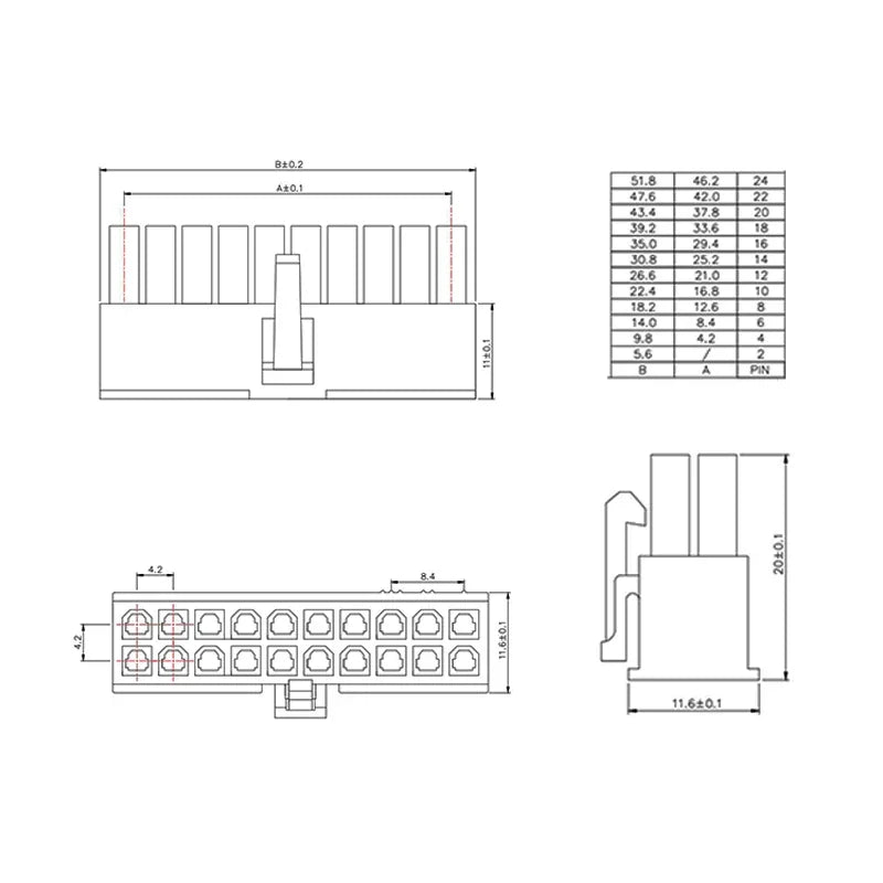 Molex Automotive Wire Connector Plug 5557 Sets Kits 2P 4P 6P 8P 10P 12P 14P 16P 18P 20P 22P 24P 4.2mm Female Electrical Socket