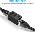 Female to Female RJ45 Ethernet Inline Coupler for Cat7/Cat6/ Cat5e/ Cat5 Ethernet Cable Extender Adapter for PC Router PS5 Xbox