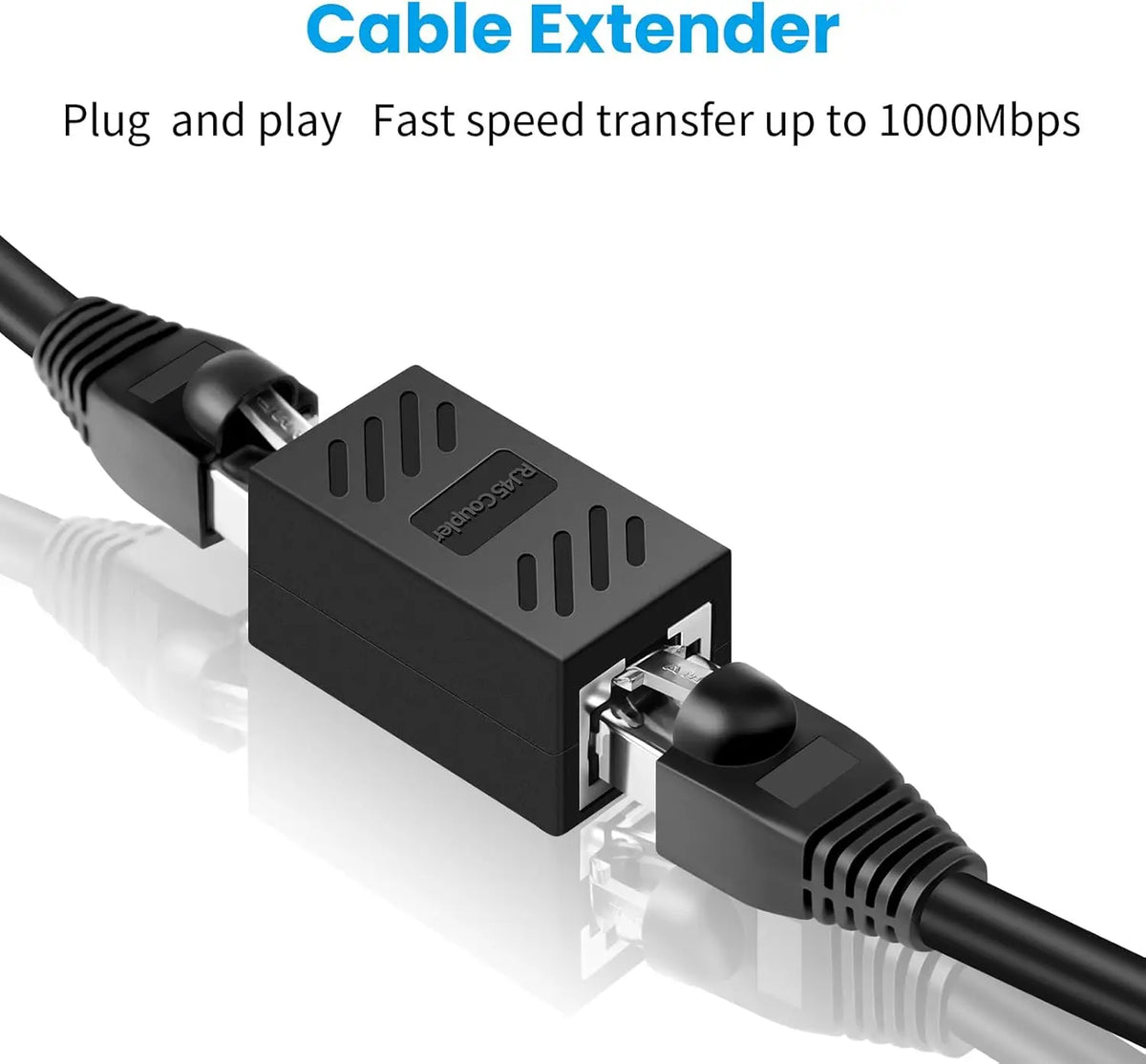 Female to Female RJ45 Ethernet Inline Coupler for Cat7/Cat6/ Cat5e/ Cat5 Ethernet Cable Extender Adapter for PC Router PS5 Xbox