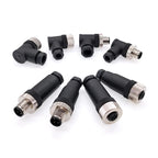 1Pc M12 Sensor Connector Waterproof Straight Angle Male Female Screw Threaded Plug Coupling 3 4 5 8 Pin