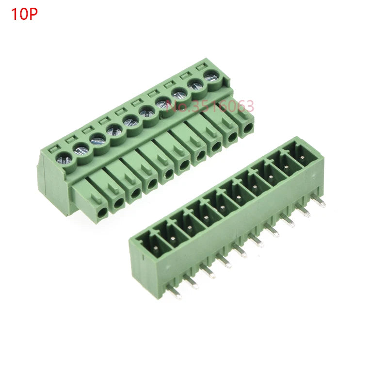 5/10Set 15Edg 2/3/4/5/6/7/8/9 Pin Right Angle Screw Terminal Block Connector 3.81mm Pitch Plug+Pin Header Socket 2p 3p 4p 5p 6p