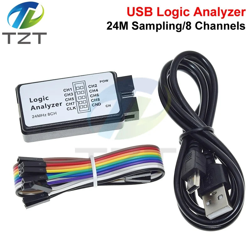 1/3PCS USB Logic Analyzer 24MHz 8 Channel 24M/seconds Logic Analyzer Debugger For ARM FPGA Logic Analyzer Logic 24M 8CH