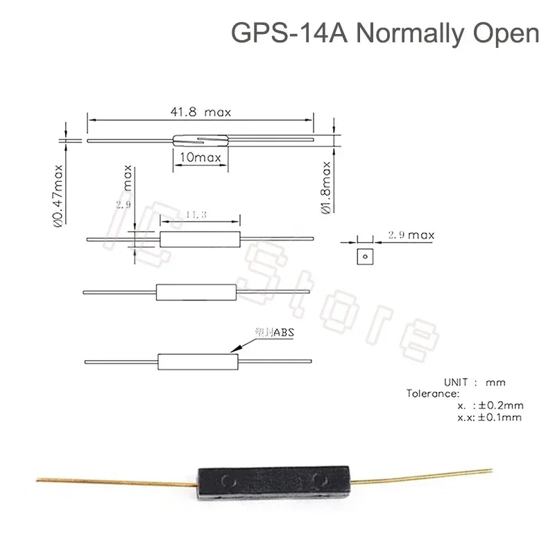 100PCS Magnetic Reed Switch Sensor GPS-11 GPS-14A GPS-14B MKA07101 MKA10110 MKA17101 Normally Open Normally Closed NO NC