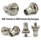 Q9 BNC Female to SMA Female Straight Connector Flange Bulkhead RF Coaxial Adapter 4 Holes Panel for WiFi Ham Radio Antenna 50ohm
