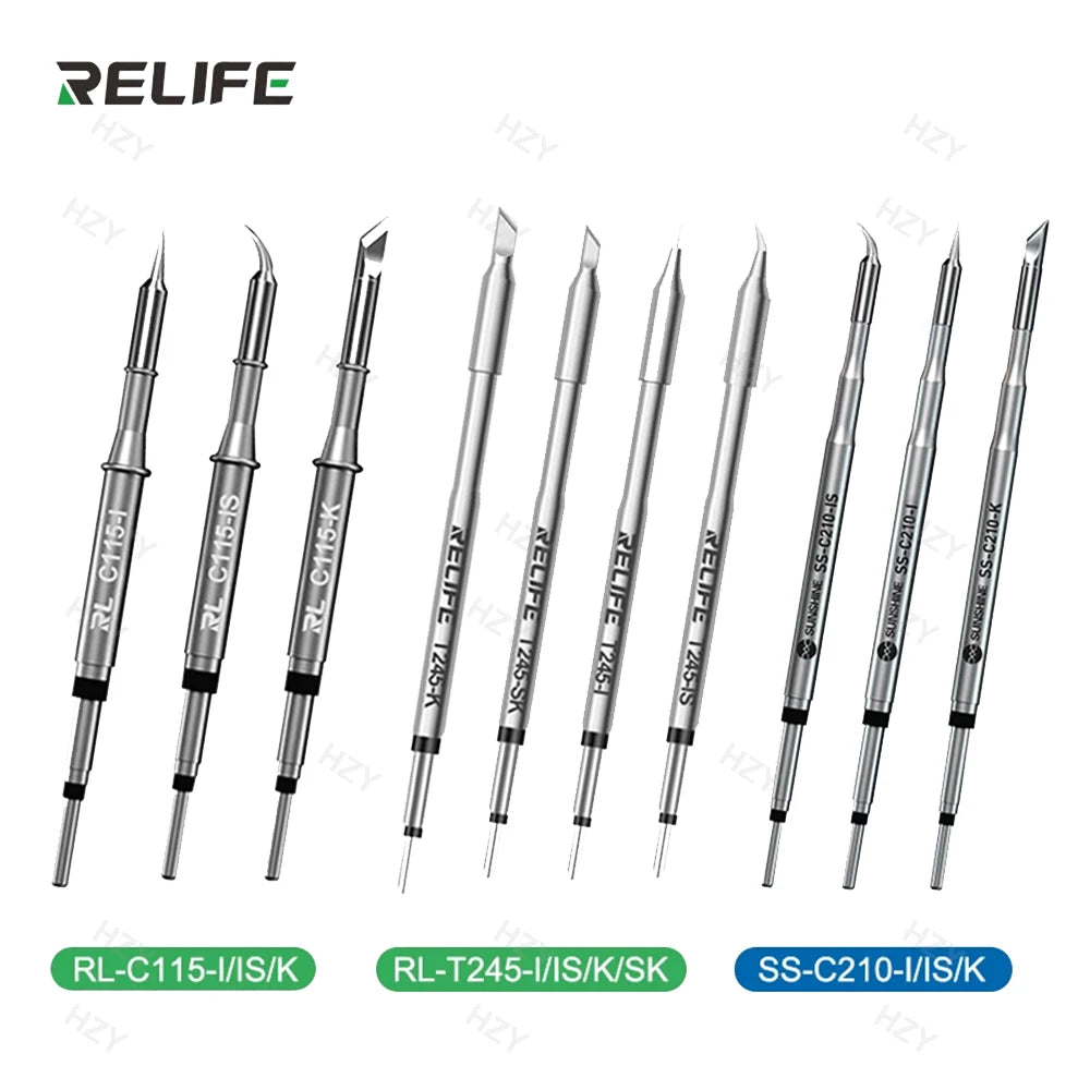 RELIFE Super Fine C210 T245 C245 Soldering Tips C115 Soldering Iron Tip for GVM T210 GVM T115 Professional Soldering Station
