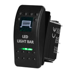 12V/24V Marine Rocker Switch Green LED SPST ON-OFF & DPDT ON-OFF-ON Momentary Toggle for 4x4 Off-Road RZR ATV ARB Carling Style