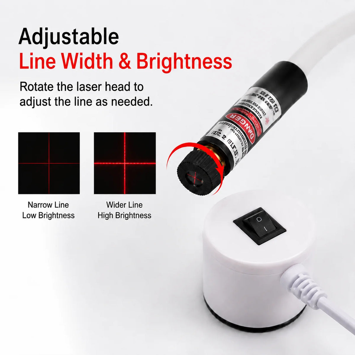 DC5V USB Laser Positioning Light Flexible Gooseneck Magnetic Base Red Line Cross For Sewing Cutting Quilting Machine Accessories