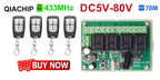 433.92Mhz DC 6V 12V 24V 48V 60V Universal Wireless Remote Control Switch 2 CH RF Relay Receiver Module DC5-30V For Smart Home