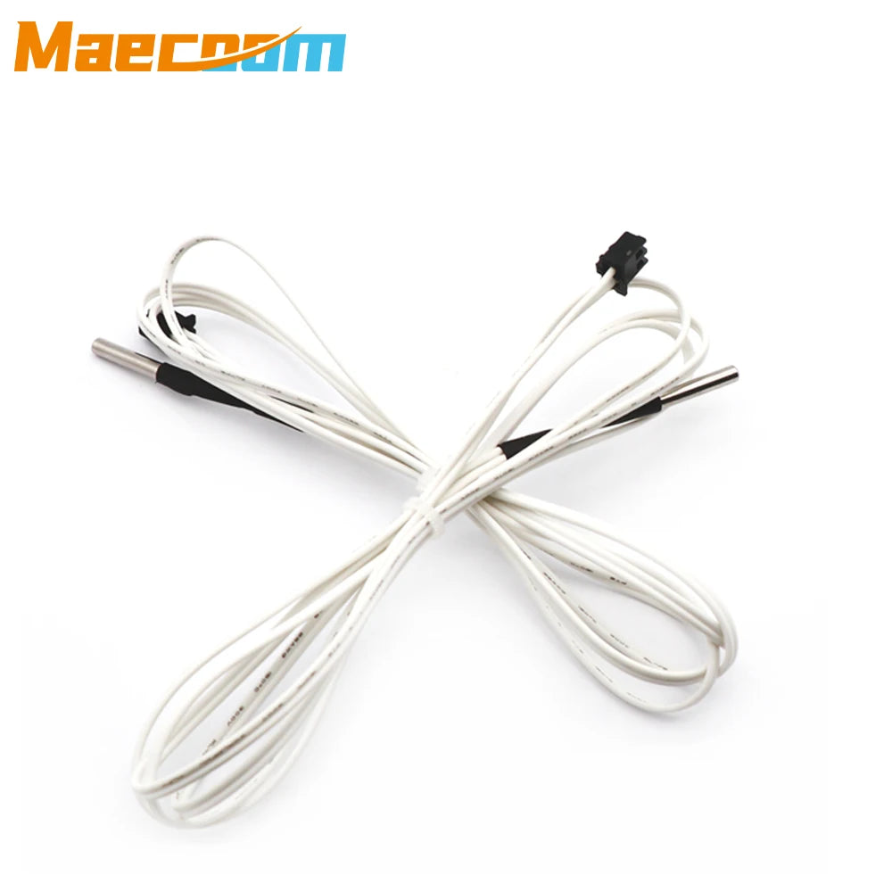 2/5pcs 1M/2M NTC 100K Ohm B3950 Thermistor 3x15mm Cartridge Sensor High Temperature for 3D V6 Upgraded Heater Block 3D Printer