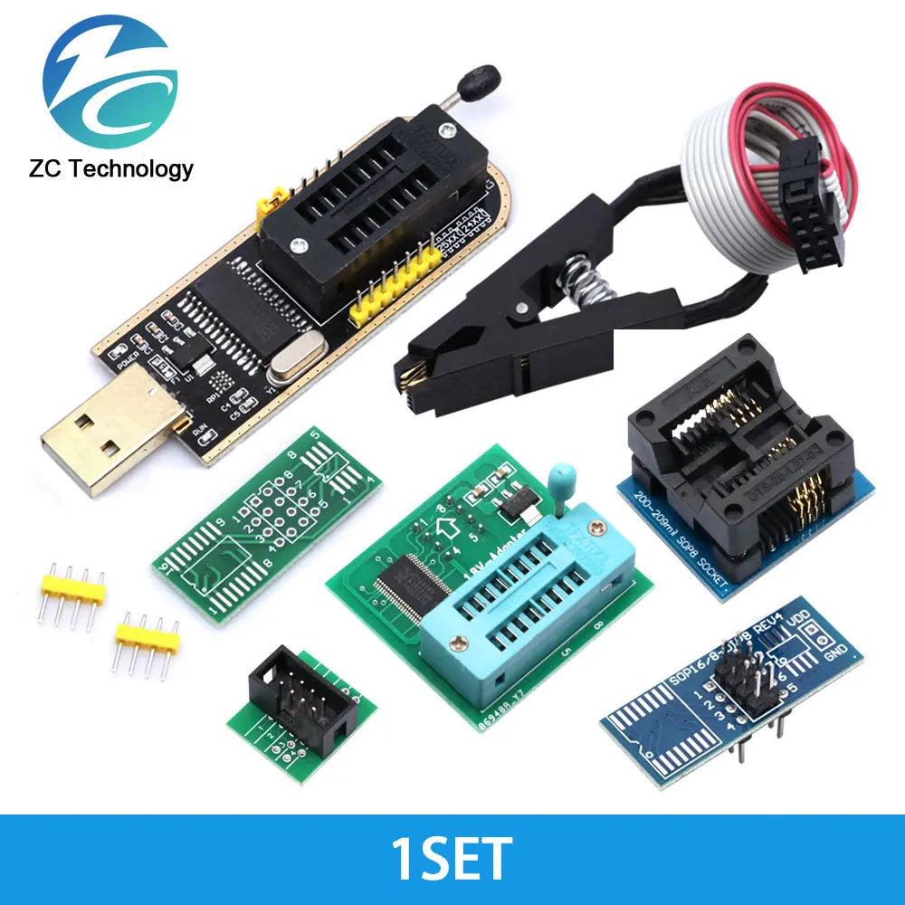 Original CH341 24 25 Series EEPROM Flash BIOS USB Programmer Module + SOIC8 SOP8 Test Clip For EEPROM 93CXX / 25CXX / 24CXX