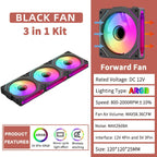 Coolcirc ARGB Infinity Mirror PC Case Fan - 3-Pack 120mm Free Wire-Splicing Cooling Fan with PWM Silent Fan for Computer Case
