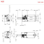DC 3V/6V/12V N20 N30 Mini Metal Gear Motor Straight Output Shaft 15-1000RPM Slow Speed High Torque WormAll Metal gearbox Motor