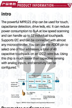MPR121 V12 I2C Capacitive Touch Sensor Breakout Board for Arduino Compatible Keyboard Development Module