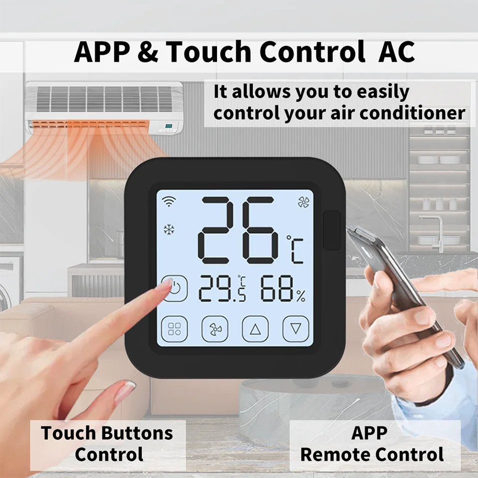 Thermometer Hygrometer With Tuya Temperature Humidity Sensor and AC Remote Backlight Support Work With Yandex Alexa SmartLife