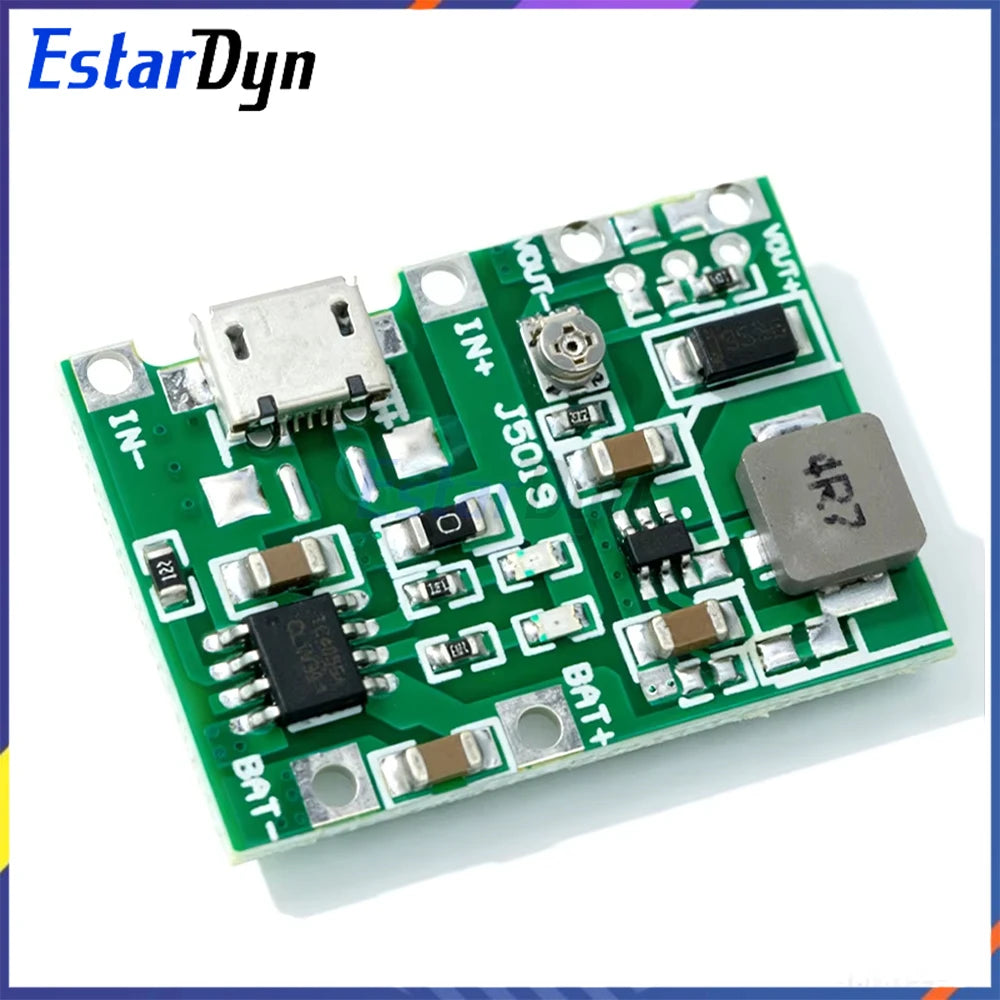 Lithium Li-ion 18650 3.7V 4.2V Battery Charger Board DC-DC Step Up Boost Module TP4056 + MT3608 DIY Kit Parts