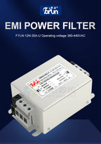 EMI Power Filter Fyln-12N-30A-U Universal 3-Phase Filter 30A 380V AC Power Electromagnetic Inverter Servo Filter