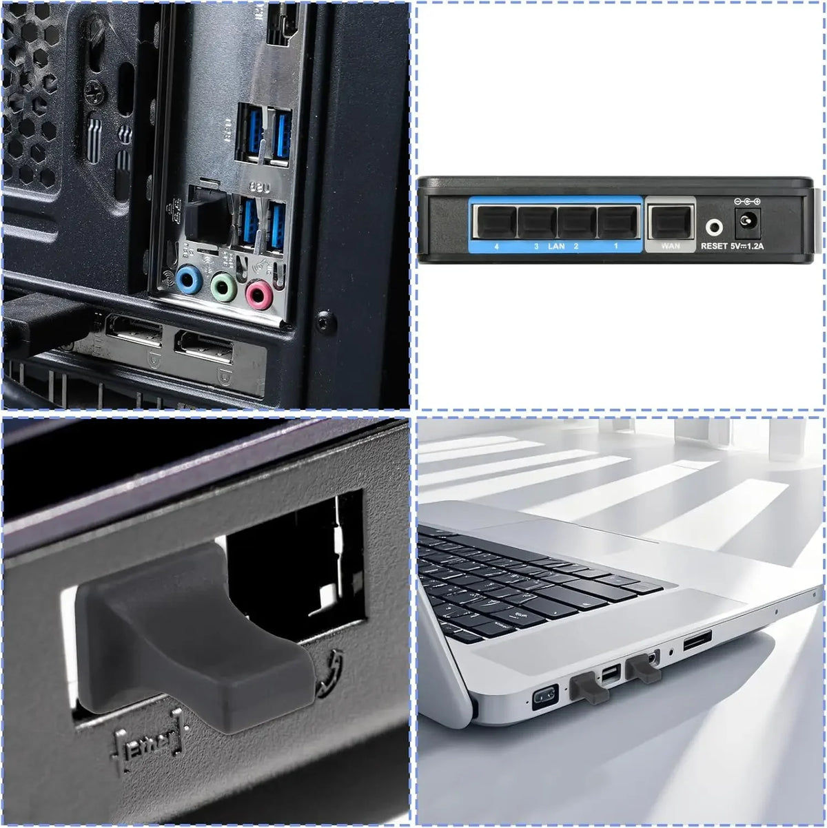 Ethernet Hub Port RJ45 Anti Dust Cover Cap Protector Plug RJ45 DustPlug For Laptop/ Computer/ Router RJ45 Connector Port Caps