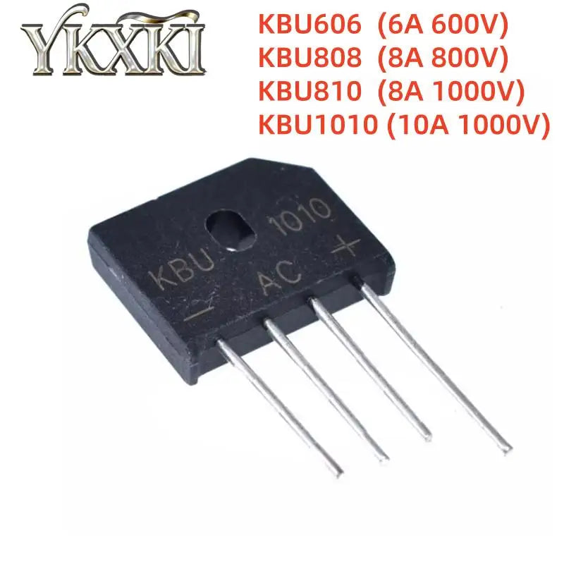 5PCS KBU606 KBU808 KBU810 KBU1010 Diode bridge rectifiers diodes 6A 8A 10A 600V 800V 1000V KBU power rectifier diode