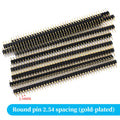 Javino 5/20/50Pcs 1x40 Pin Connector Header Strip Male Female Header Single Row 40 Pin 2.54mm Pin Connector Strip Round Needle
