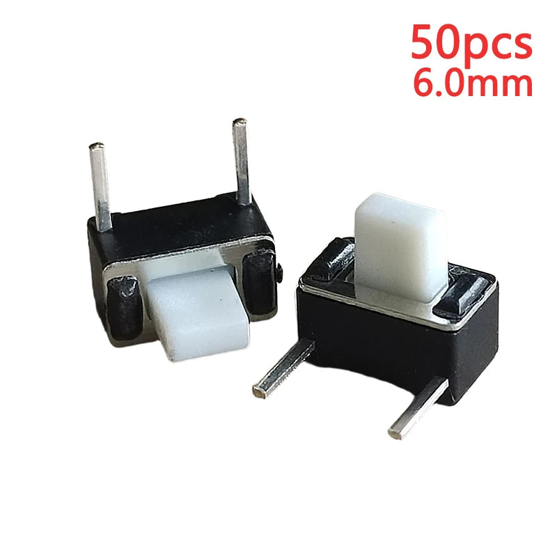 50PCS 3x6 (Side Insertion Two Pin DIP) Mini Tact Switch 3*6*4.3/4.5/5/5.5/6/6.6/7/8mm 50mA DC 12V Micro Push Button Switches