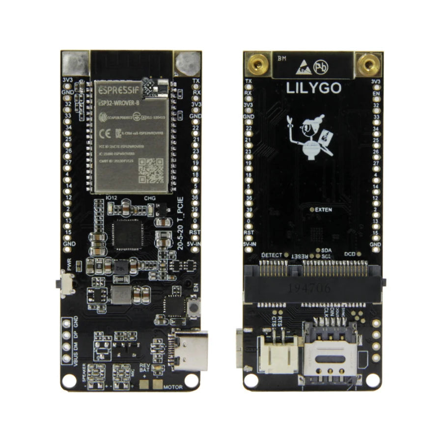 T-PCIE ESP32-WROVER-B 16MB AXP192 Chip WIFI BT Nano SIM Card With SIM7600E Multi Band LTE CAT1 Module