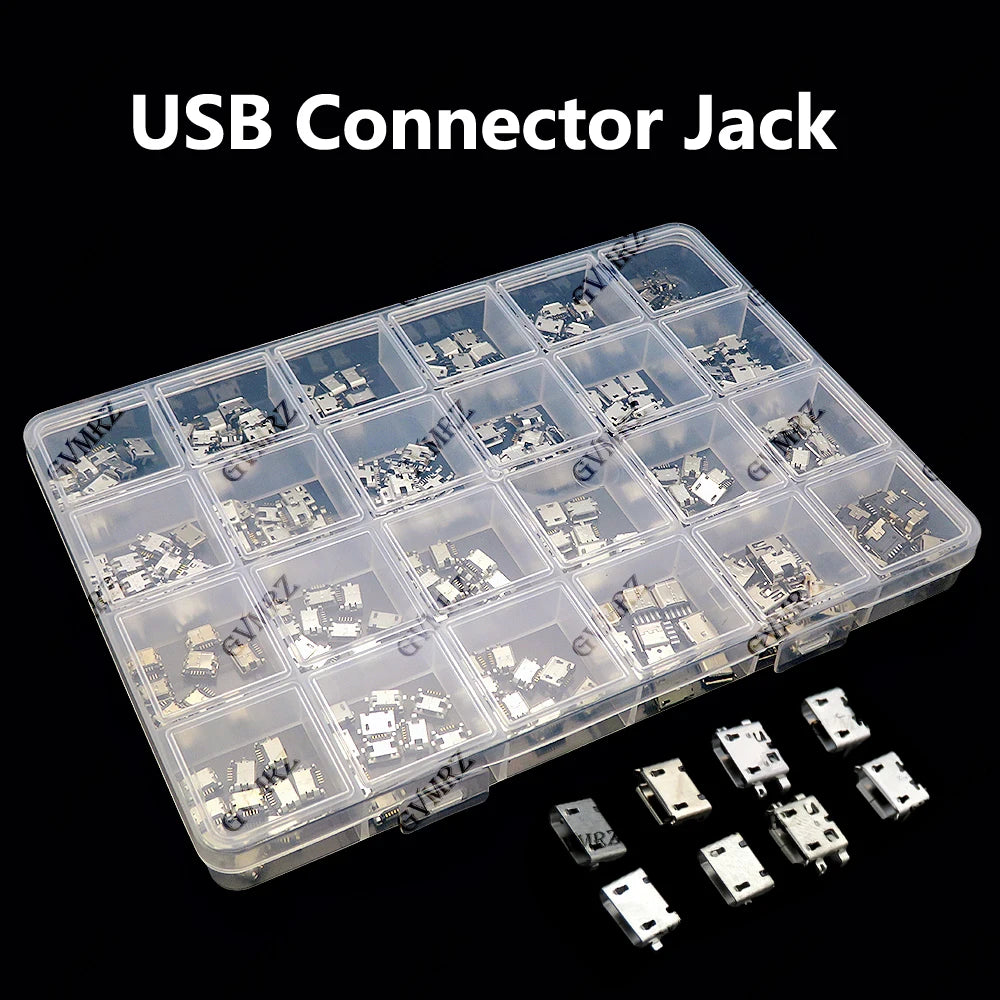 240Pcs/box Micro USB Connectors Set Charging Port For MP3/4/5 100% Huawei Lenovo ZTE USB Connector Jack