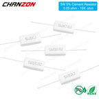 10Pcs 5W 5% Cement Wirewound Resistors 0.1 0.22 0.33 0.47 0.5 10 50 100 330 1K 10K Ohms 5Watt Fixed Wire Wound Ceramic 5 W Watt