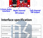‌XY-BT5W Bluetooth 4.2 Audio Module - 3.7-5VDC 5W×2 Stereo Amplifier Board w/A2DP & Auto Pairing for Portable