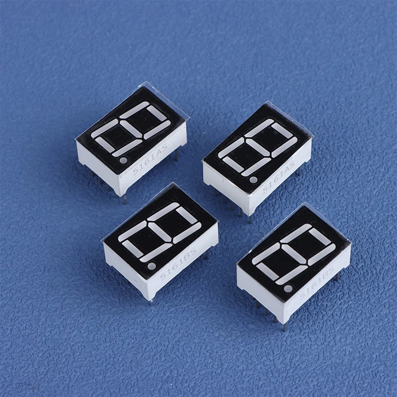 10Pcs 0.56 Inch 10Pins 1 Bit 7 Segment Red LED Digital Display Tube Common Anode Cathode 5161AS 5161BS