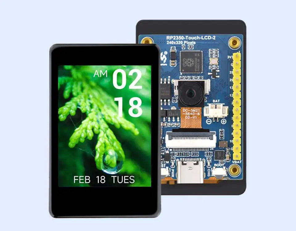 Raspberry Pi Pico 2 RP2350 2 inch LCD Capacitive TouchScreen Development Board 240x320 Display QMI8658 6-Axis /OV5640 Camera /SD