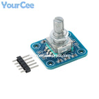 2pcs/1pc EC11 360 Degree Rotary Encoder Module with Knob Cap Potentiometer Digital Pulse Output for Household Electric Appliance
