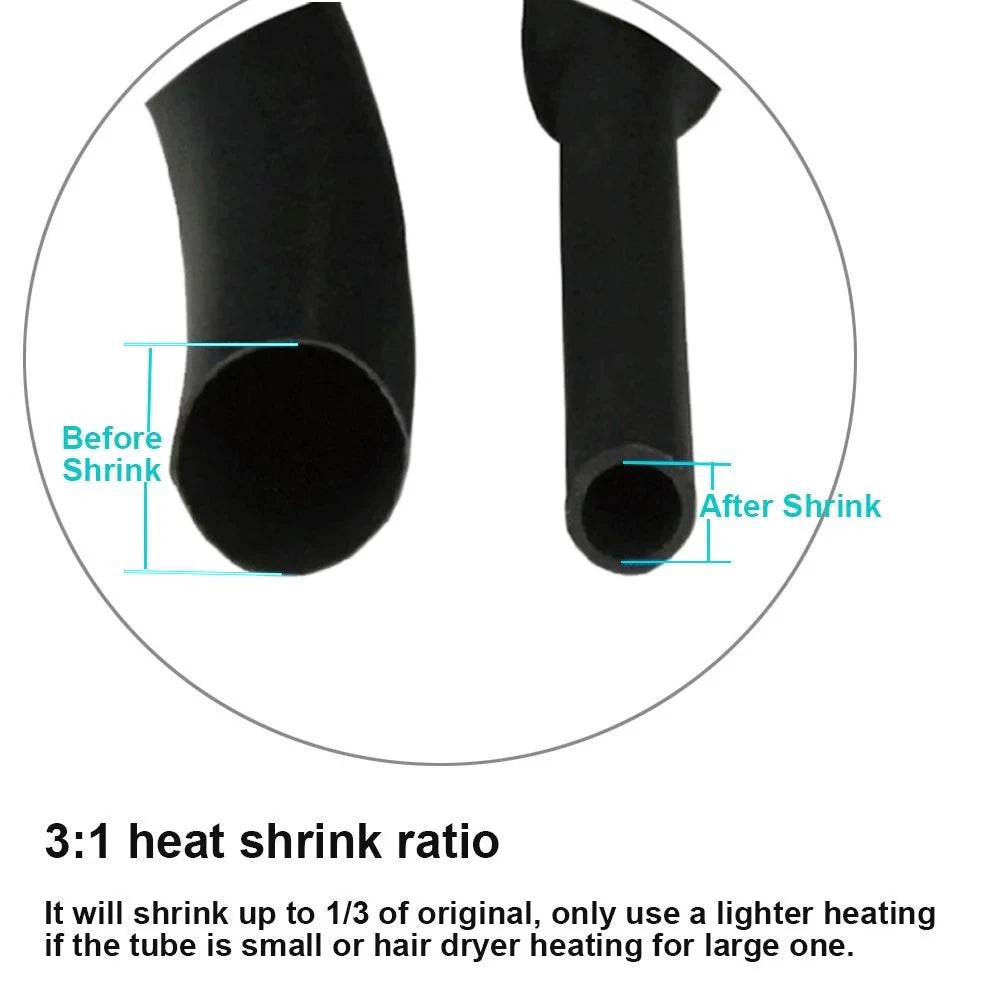 90mm/3.54inch Heat Shrink Tubing Kit 130 Pcs, Ratio 3:1 Adhesive Lined, Dual Wall Tube - Marine Grade, 6 Diameters, Wire Sleeves
