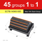 ENMG ECTB Terminal Block 10A 24-Point 42-Point 48-Point 84-Point PLC Signal Transfer Junction Rail Mount Power Distribution Box.