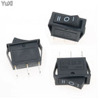 5PCS KCD3 Rocker Switch 16A /20A 125V/250V ON-OFF-ON 3 Position 3 Pin Electrical Equipment Power Switch Black